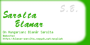 sarolta blanar business card