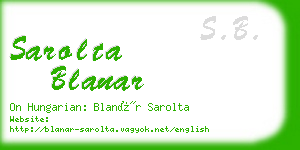 sarolta blanar business card